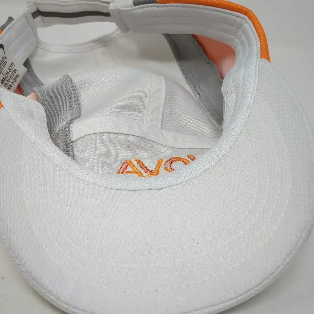 4imprint 5 Panel White Gray Orange One Size Voya Financial Polyester Hat Stripe